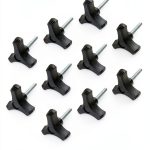 3/8-16 X 7/8 Male Thread Wing Nut Knob BYSOL 2" Diameter Black Finish-0