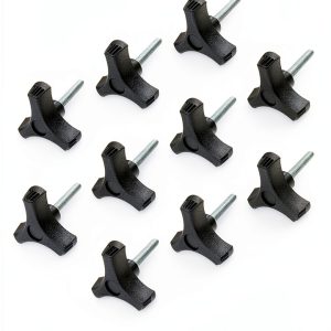 3/8-16 X 7/8 Male Thread Wing Nut Knob BYSOL 2" Diameter Black Finish-0
