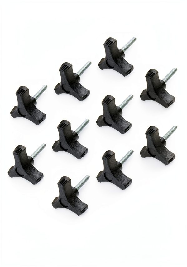 3/8-16 X 7/8 Male Thread Wing Nut Knob BYSOL 2" Diameter Black Finish-0
