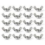 M8 Wing Nuts Stainless Steel 304 Fasteners Parts Screws Hand Twist Tighten Ear Butterfly Nut,20Pcs-0