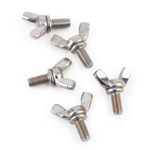5 Pcs Machine Screw Set M5 Butterfly Wing Nuts Assortment Kit 304 Stainless Steel Wingbolt Screws and Bolts-0