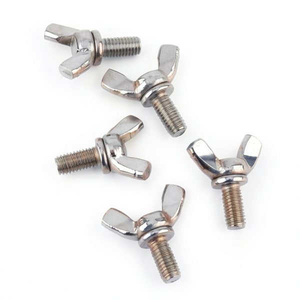 5 Pcs Machine Screw Set M5 Butterfly Wing Nuts Assortment Kit 304 Stainless Steel Wingbolt Screws and Bolts-0