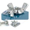 40PCS SAE Wing Nuts Assortment Kit, 5 Sizes- 5/32", 3/16", 1/4", 5/16", 3/8", Zinc Plated Wingnuts Fasteners, Parts Butterfly Wing Nut-3