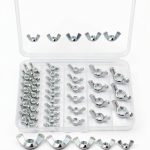 40PCS SAE Wing Nuts Assortment Kit, 5 Sizes- 5/32", 3/16", 1/4", 5/16", 3/8", Zinc Plated Wingnuts Fasteners, Parts Butterfly Wing Nut-0