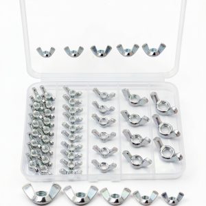 40PCS SAE Wing Nuts Assortment Kit, 5 Sizes- 5/32", 3/16", 1/4", 5/16", 3/8", Zinc Plated Wingnuts Fasteners, Parts Butterfly Wing Nut-0