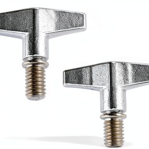 Pack of 2 Drum Set Hardware Guard Parts, M6x15mm Cymbal Stand Wing Nuts Screw Replacement Kit for Drummer, High-Graded Zinc Alloy Repairing Tool Percussion Instrument Accessories-0