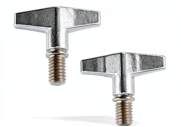 Pack of 2 Drum Set Hardware Guard Parts, M6x15mm Cymbal Stand Wing Nuts Screw Replacement Kit for Drummer, High-Graded Zinc Alloy Repairing Tool Percussion Instrument Accessories-0