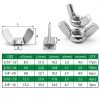 40PCS SAE Wing Nuts Assortment Kit, 5 Sizes- 5/32", 3/16", 1/4", 5/16", 3/8", Zinc Plated Wingnuts Fasteners, Parts Butterfly Wing Nut-1