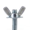 Xadnitu 50 Pieces 1/4''-20 Washered Wing Nut, Zinc Plated Hurricane Hardware Butterfly Nuts with Washer for Fasteners, Silver-5