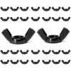 30 PCS 1/4-20 Carbon Steel Wing Nuts Black Zinc Plated Fasteners-0
