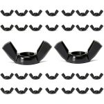 30 PCS 1/4-20 Carbon Steel Wing Nuts Black Zinc Plated Fasteners-0