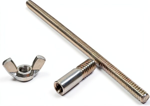 6 inch x 1/4-20 Cleaner Stud Wing Nut XRTMD Stainless Steel 6" Long-3