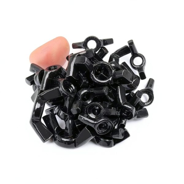 30 PCS 1/4-20 Carbon Steel Wing Nuts Black Zinc Plated Fasteners-2